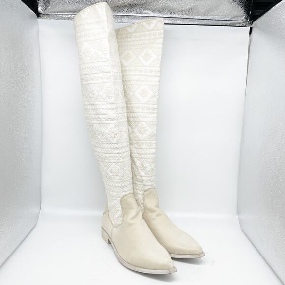Free People Women's Bren OTK Crochet Western Cowgirl Boots Size US 9.5 EU 39.5 - Picture 2 of 15
